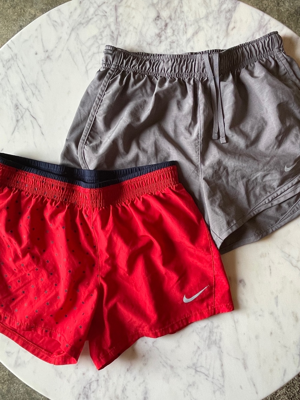 Nike Red and Gray Running Shorts Set
